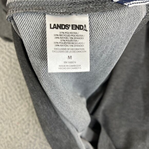 Lands End T-Shirt Mens Medium Dark Grey Crew Neck Lightweight Stretch - Picture 11 of 11